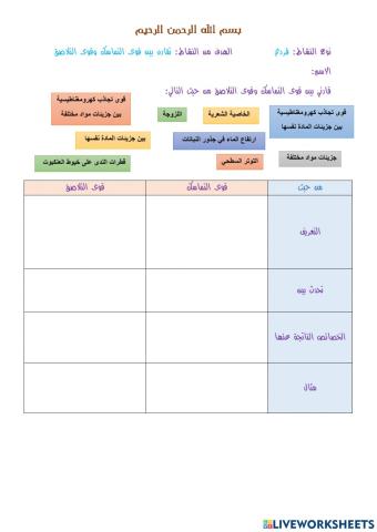 قوى التماسك وقوى التلاصق