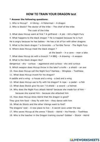 How to train your dragon