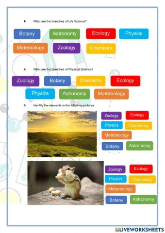 Main branches of Science