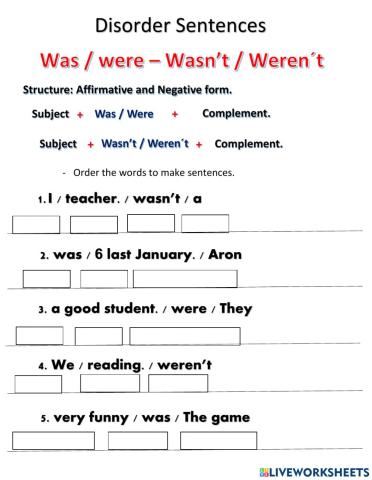 Was - Were disorder sentences