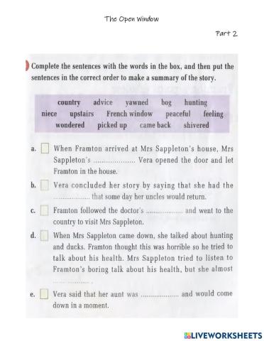 The Open Window- part 2