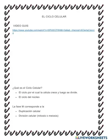 Ciclo Celular: Video Guiz