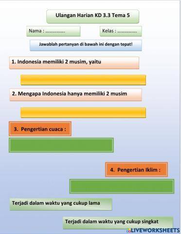 Ulangan Bahasa Indonesia. 3.3
