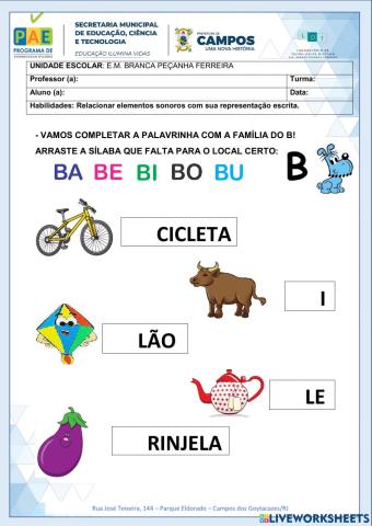 Família do b e do c