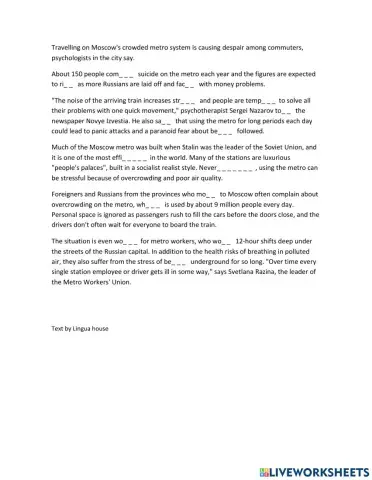 Reading practice B1-B2