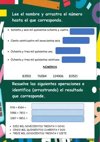 Matemática- números de 5 y 6 cifras