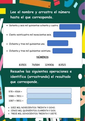 Matemática- números de 5 y 6 cifras