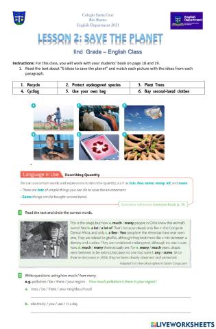 Save the planet IInd Grade