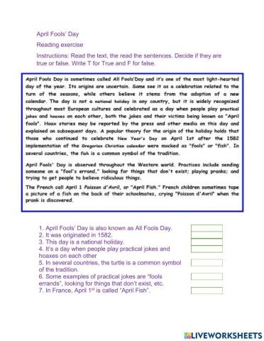 April Fools Day Reading