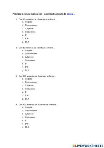 Unidad seguida de ceros