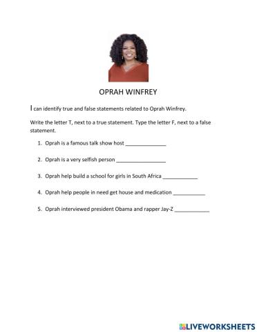 Oprah True False