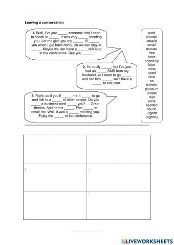 Leaving a conversation