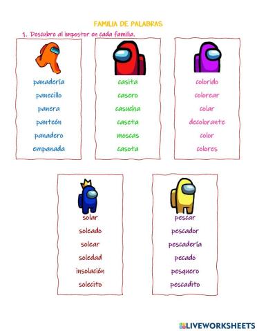 Familias de palabras