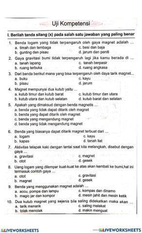 Soal Materi Gaya