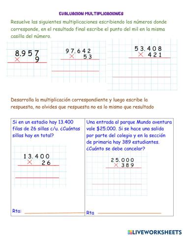 Multiplciaciones de 3 cifras