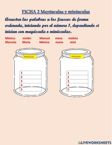 Mayúsculas y minúsculas. Ficha 2