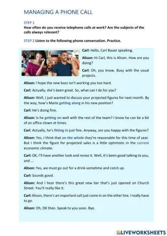 Talking on the phone