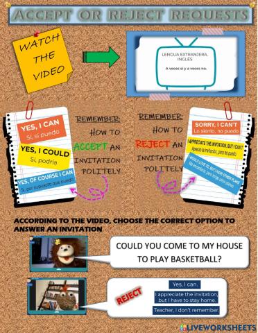 Accept or reject invitations