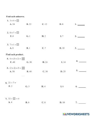 Multiplication properties