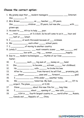 Present Tenses Revision