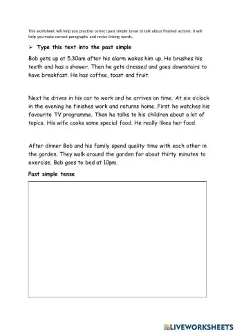 Change text from present to past