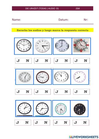 Die Uhrzeit (Todas) Audio 01.1
