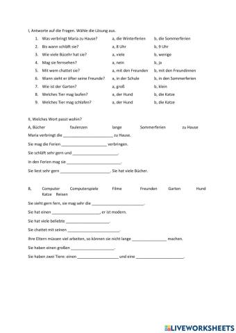 Hörverstehen - Sommerferien