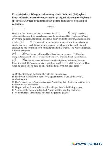 Home sweet home - reading