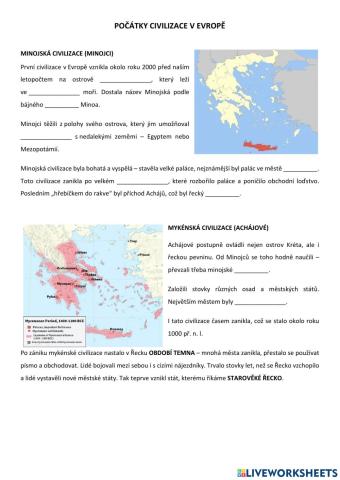 Počátky civilizace v Evropě (starověké Řecko)