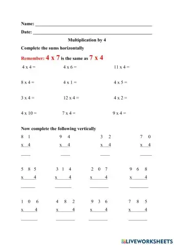 Multiplication by 4