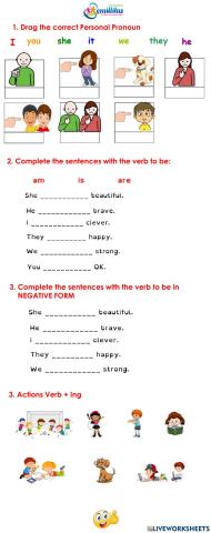 Personal Pronoun - Verb to be - Verbs ing