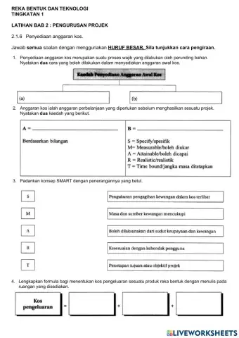 RBT T1 2.1.6	Penyediaan anggaran kos.