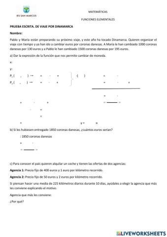 Examen Funciones elementales