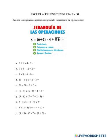 Jerarquía de operaciones