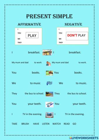 Present Simple - affirmative, negative