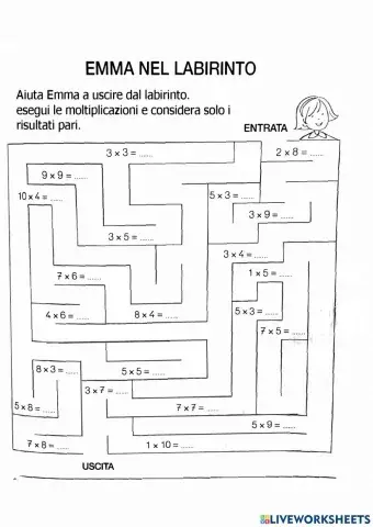 Labirinto delle moltiplicazioni