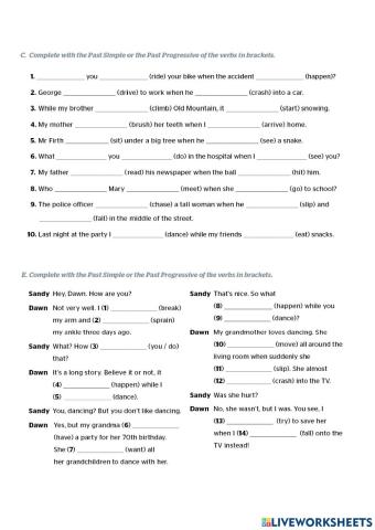 Past Simple vs Past Progressive