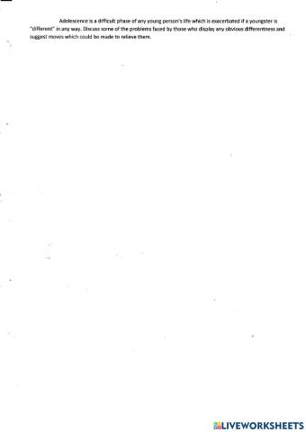 Prof writing: adolescents