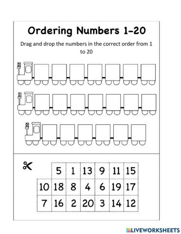 Ordering number to 20