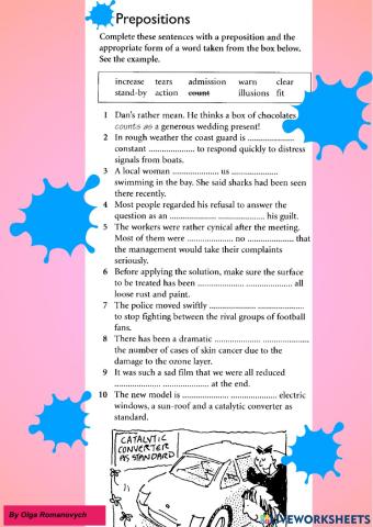 Prepositions - Adv Mix