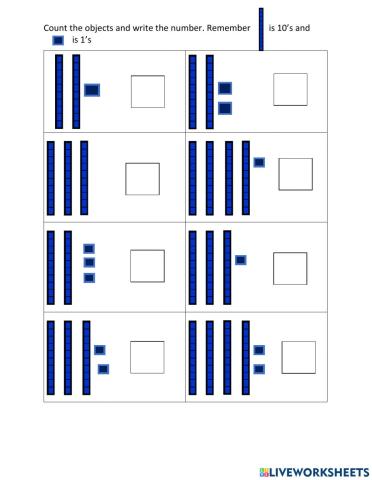 Counting objects 20 to 50