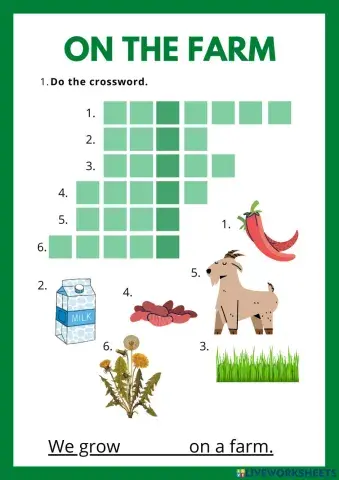 On the farm - crossword + plurals