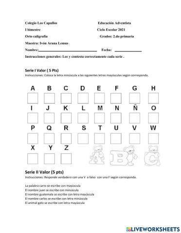 Examen de orto caligrafia