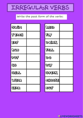 Irregular verbs