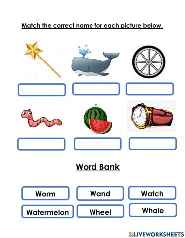 Letter W - Word Recognition