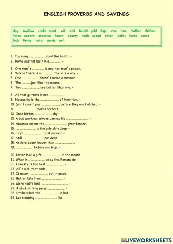 English proverbs