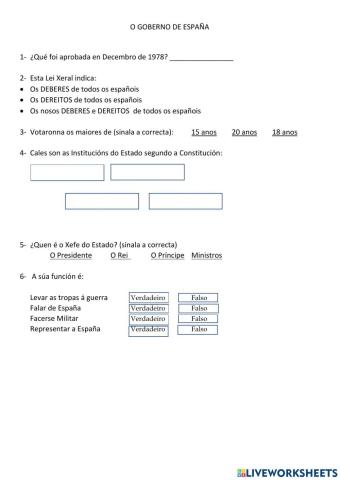 O goberno de españa 1-4