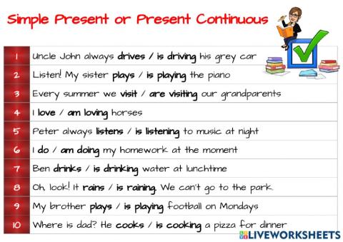 Simple present or Present Continuous