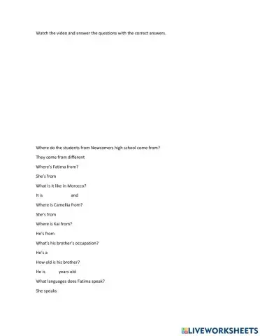 Information question Verb to be