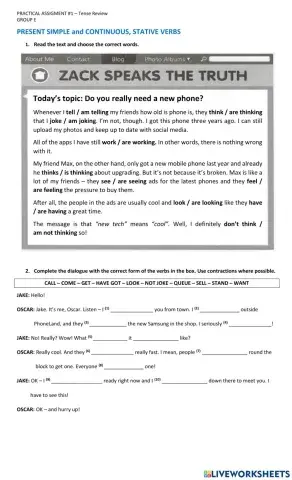 TENSES REVIEW - Present and Past